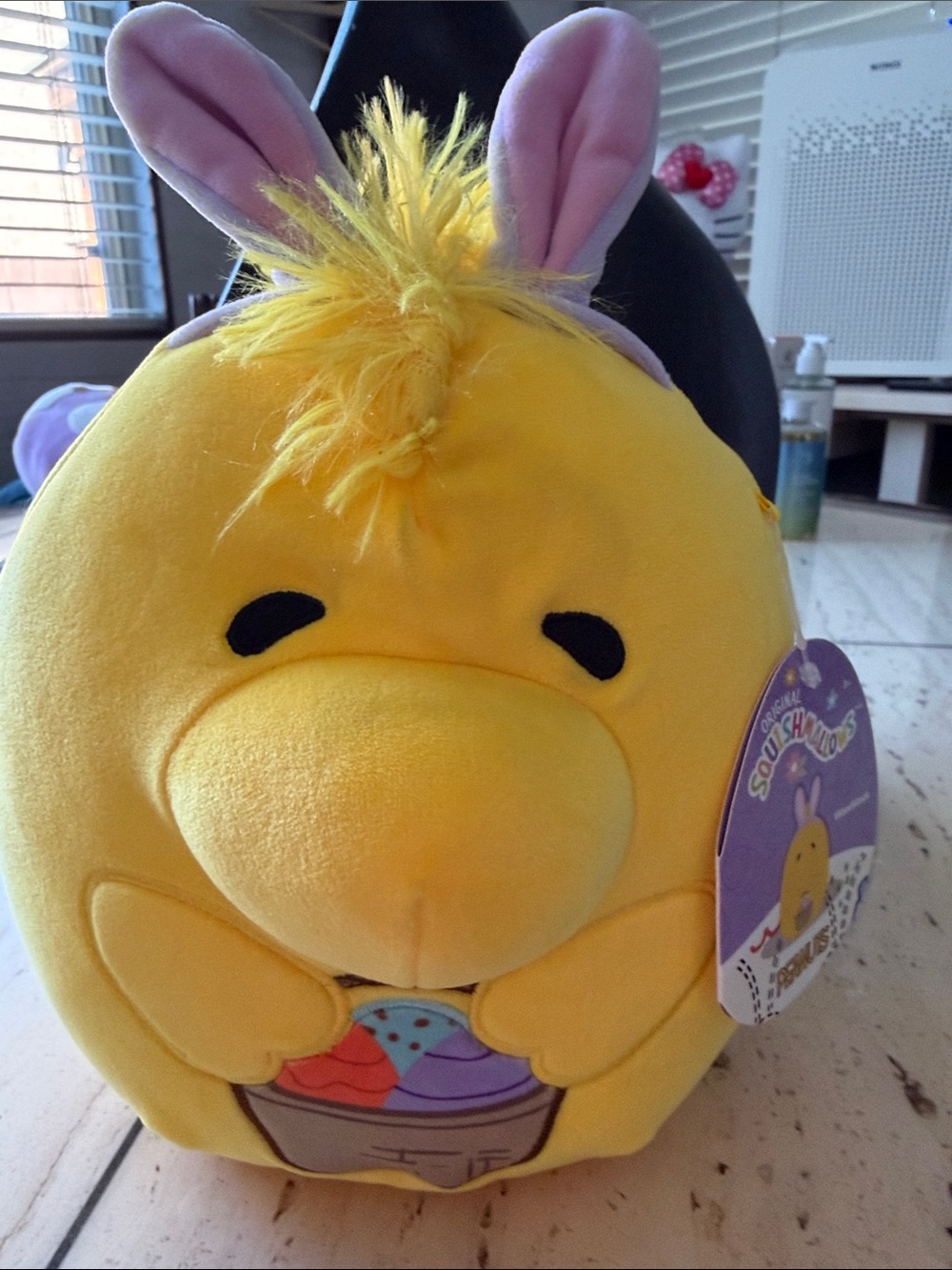 Peanuts x Squishmallows Woodstock 10" Plush with Bunny Ears & Basket